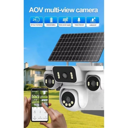 8MP AOV Multi-View Solar PTZ Camera 4-Lens – Zitt Communications